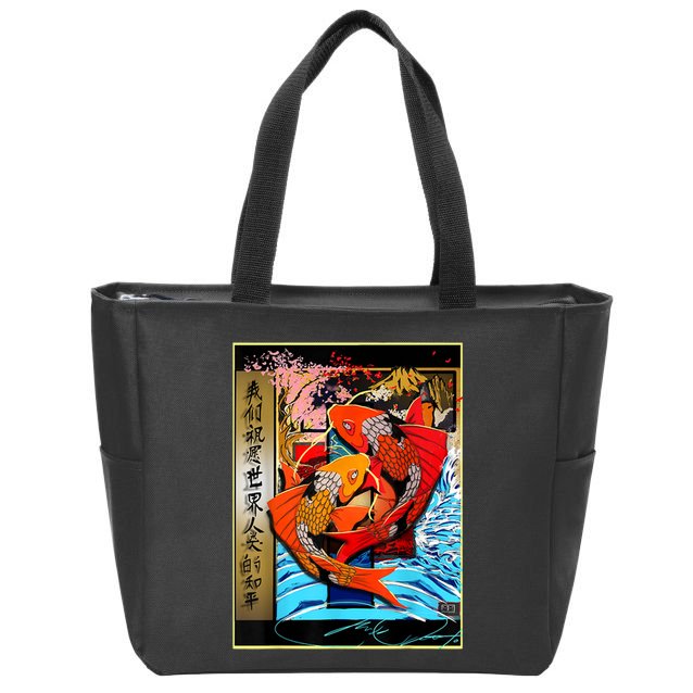 Koi Fish Zip Tote Bag