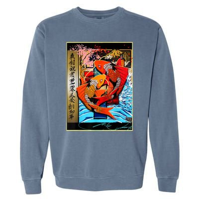 Koi Fish Garment-Dyed Sweatshirt