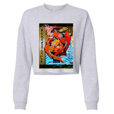 Koi Fish Cropped Pullover Crew