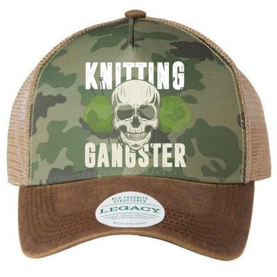 Knitting Funny Knitting Gangster Quote Knitting Lover Legacy Tie Dye Trucker Hat