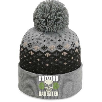 Knitting Funny Knitting Gangster Quote Knitting Lover The Baniff Cuffed Pom Beanie