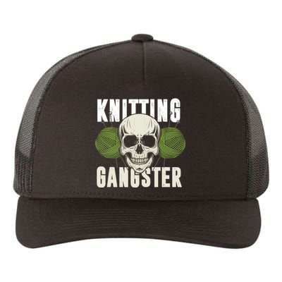 Knitting Funny Knitting Gangster Quote Knitting Lover Yupoong Adult 5-Panel Trucker Hat