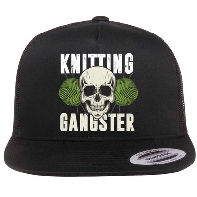 Knitting Funny Knitting Gangster Quote Knitting Lover Flat Bill Trucker Hat