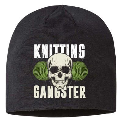 Knitting Funny Knitting Gangster Quote Knitting Lover Sustainable Beanie