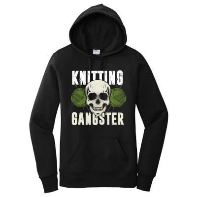 Knitting Funny Knitting Gangster Quote Knitting Lover Women's Pullover Hoodie