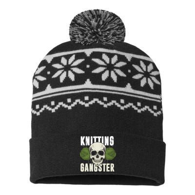 Knitting Funny Knitting Gangster Quote Knitting Lover USA-Made Snowflake Beanie