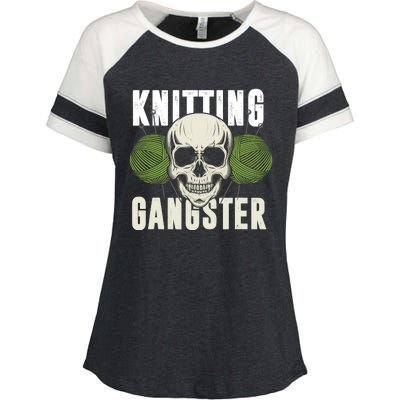 Knitting Funny Knitting Gangster Quote Knitting Lover Enza Ladies Jersey Colorblock Tee