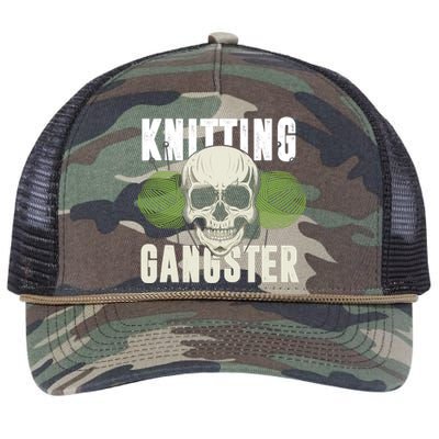 Knitting Funny Knitting Gangster Quote Knitting Lover Retro Rope Trucker Hat Cap