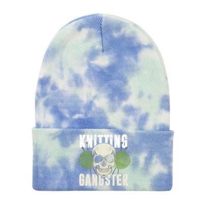 Knitting Funny Knitting Gangster Quote Knitting Lover Tie Dye 12in Knit Beanie