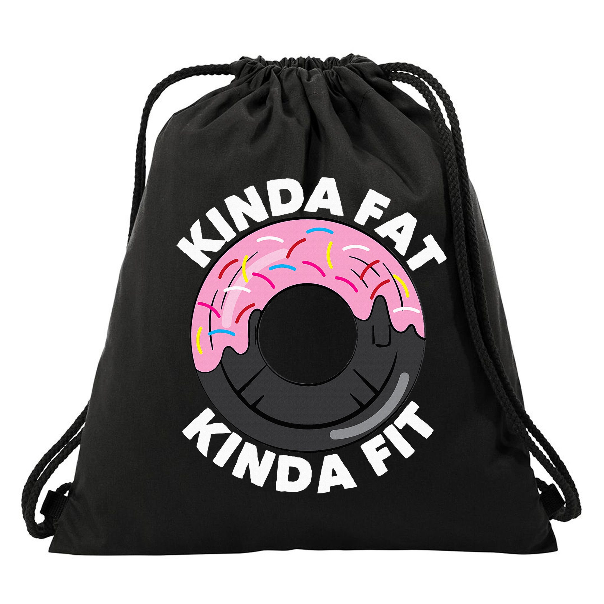 Kinda Fat Kinda Fit Fitness Workout Gift Drawstring Bag