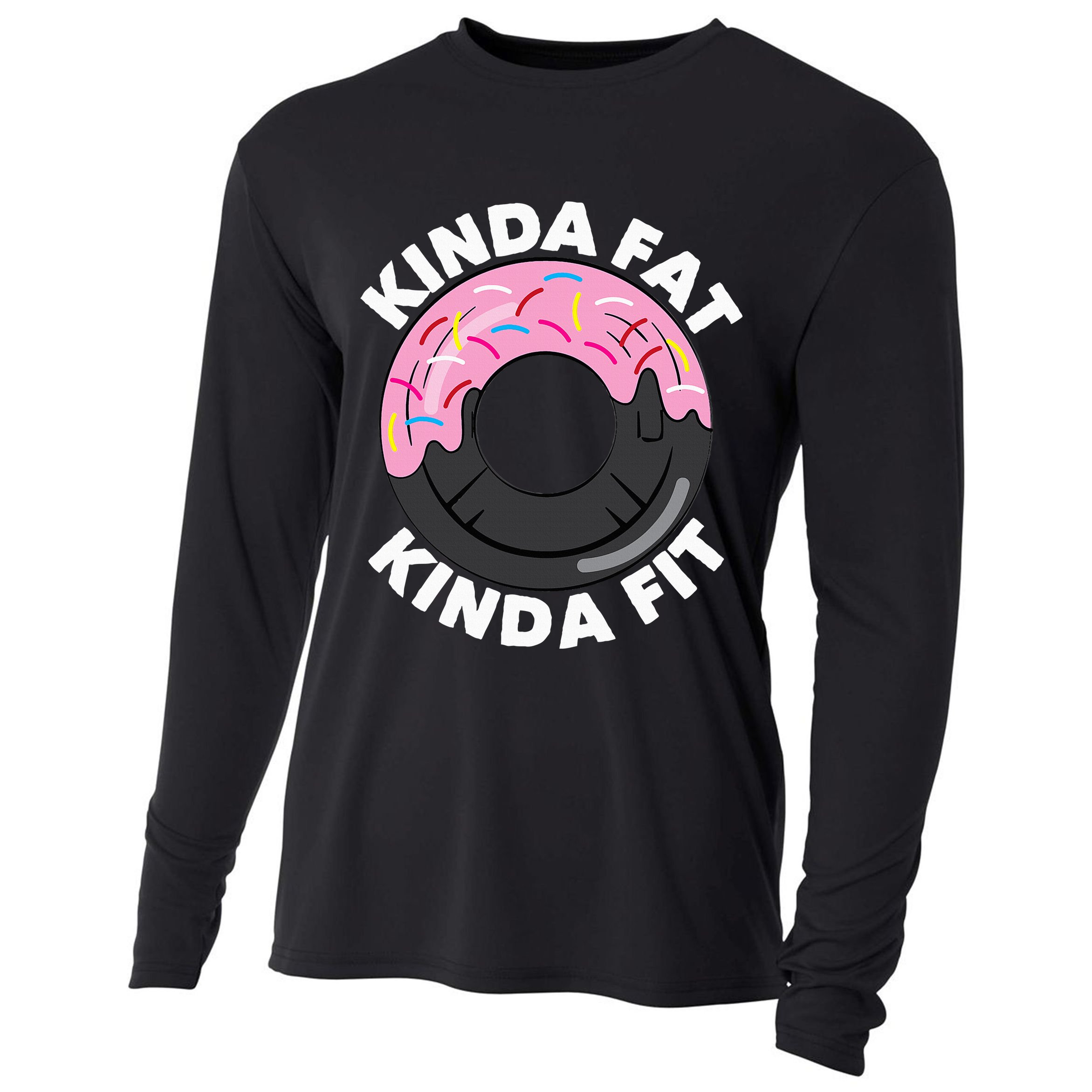 Kinda Fat Kinda Fit Fitness Workout Gift Cooling Performance Long Sleeve Crew