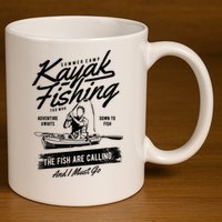 Kayak Fishing 11oz C Handle Ceramic Mug