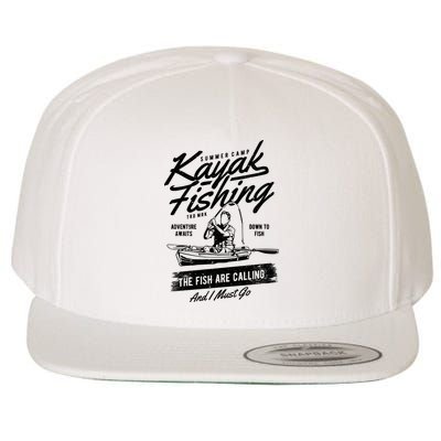 Kayak Fishing Wool Snapback Cap