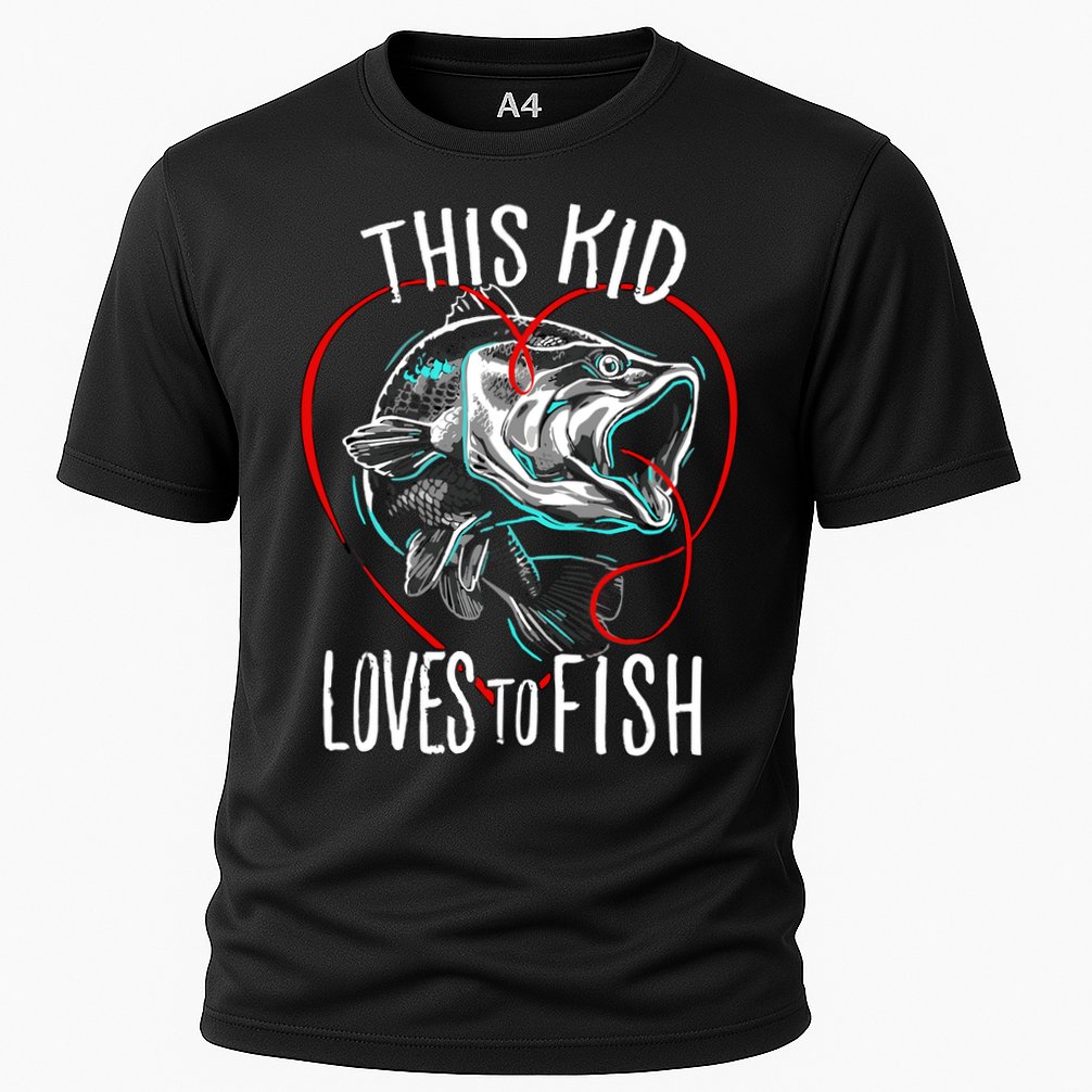 Kids Fishing Loves To Fish Cooling Performance Crew T-Shirt