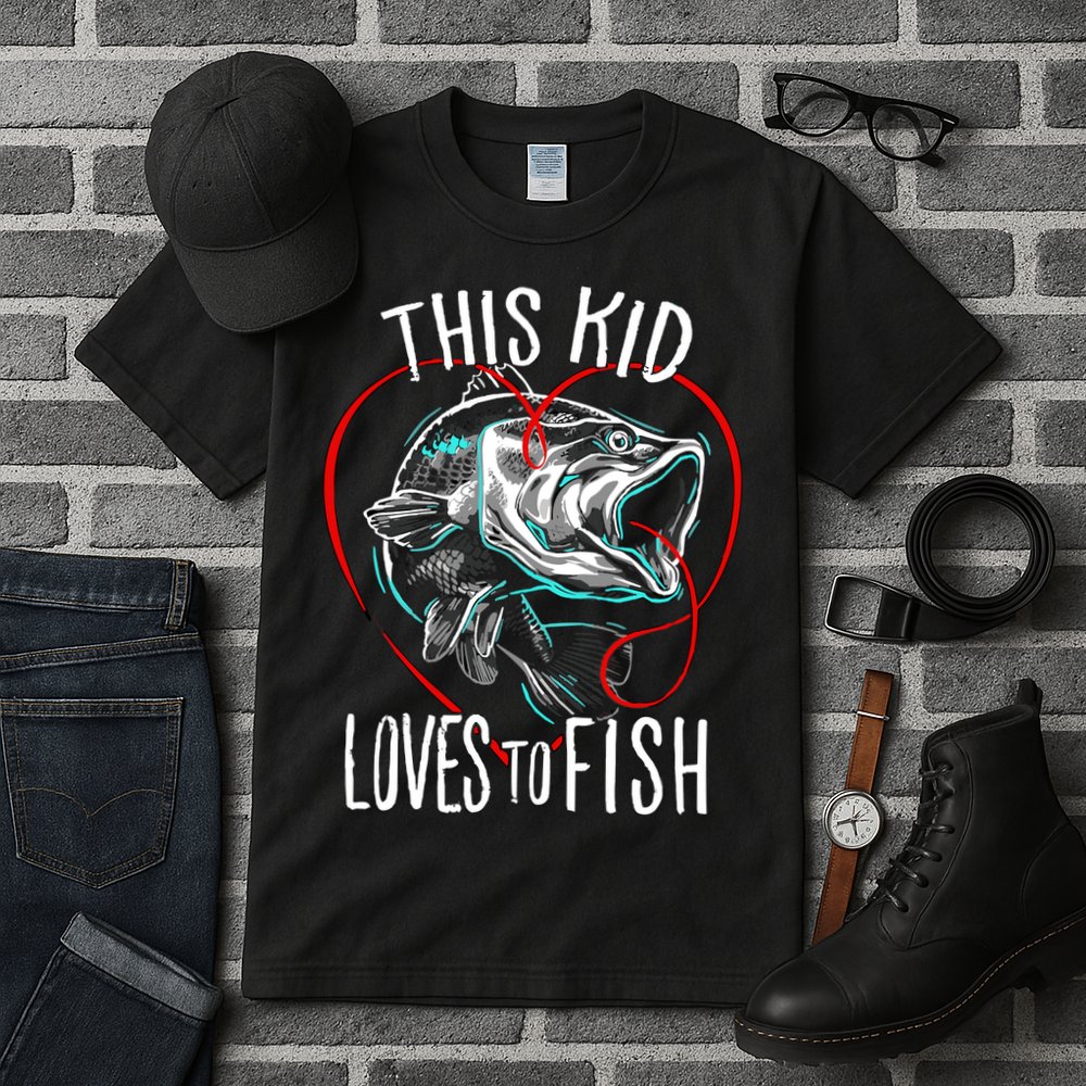 Kids Fishing Loves To Fish Tall T-Shirt