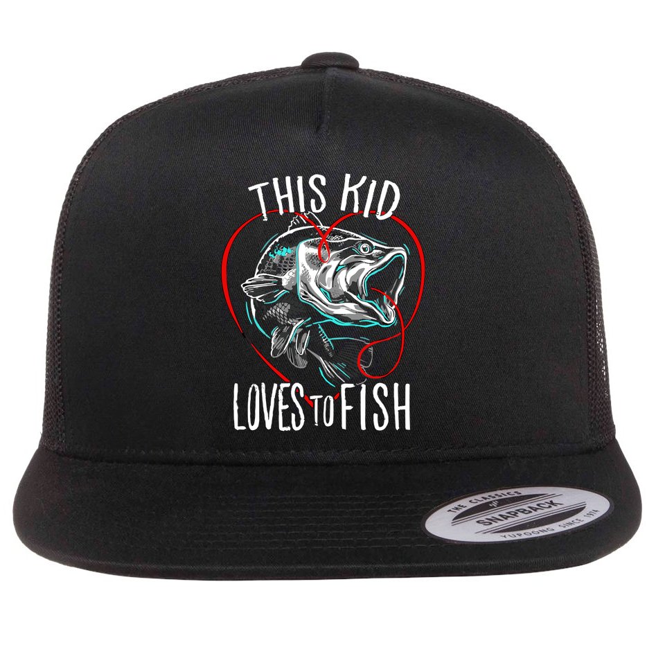 Kids Fishing Loves To Fish Flat Bill Trucker Hat