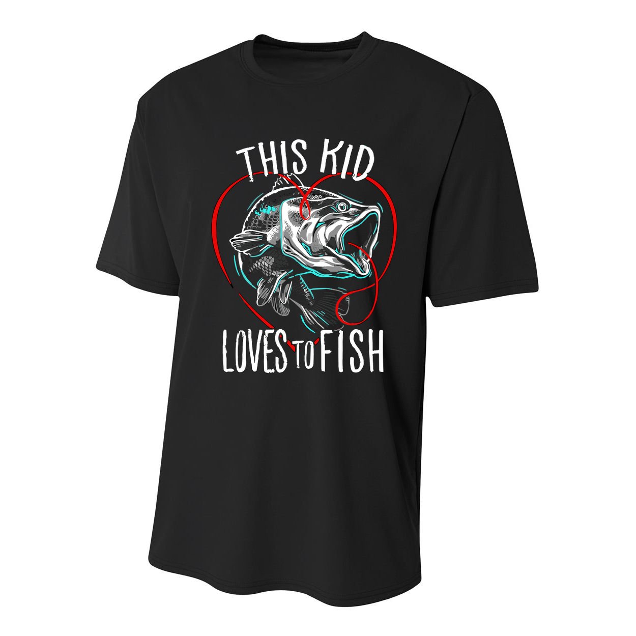 Kids Fishing Loves To Fish Youth Performance Sprint T-Shirt