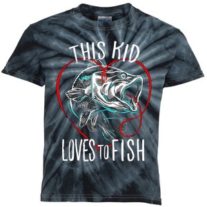 Kids Fishing Loves To Fish Kids Tie-Dye T-Shirt