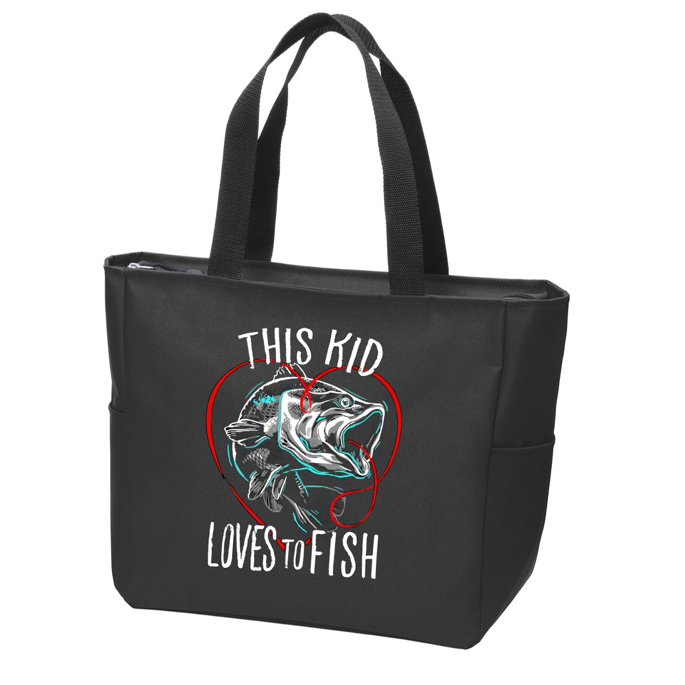 Kids Fishing Loves To Fish Zip Tote Bag