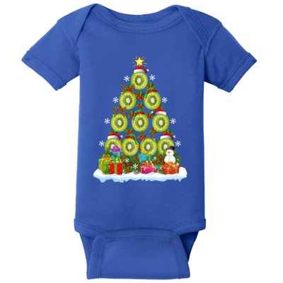 Kiwi Fruit Lover Xmas Lights Funny Kiwi Fruit Christmas Tree Gift Baby Bodysuit