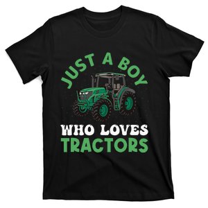 Kids Farm Lifestyle Just A Boy Who Loves Tractors T-Shirt