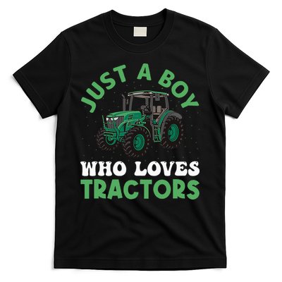 Kids Farm Lifestyle Just A Boy Who Loves Tractors T-Shirt