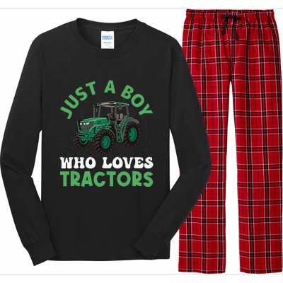 Kids Farm Lifestyle Just A Boy Who Loves Tractors Long Sleeve Pajama Set