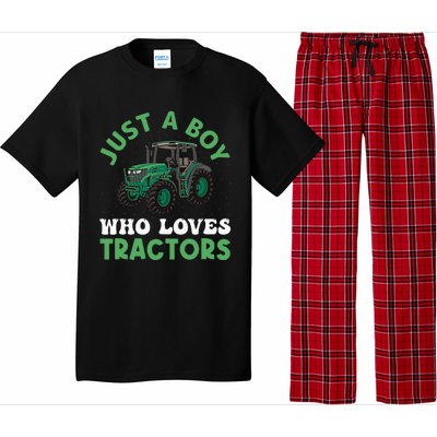 Kids Farm Lifestyle Just A Boy Who Loves Tractors Pajama Set