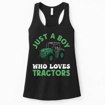 Kids Farm Lifestyle Just A Boy Who Loves Tractors Womens Tank Top