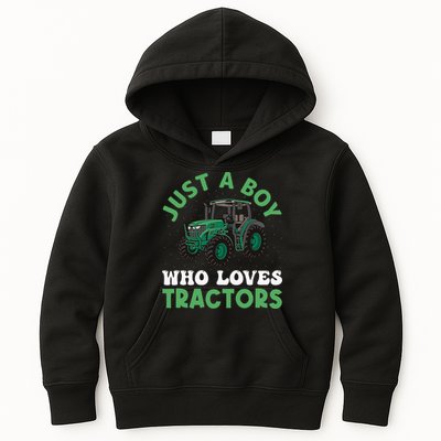 Kids Farm Lifestyle Just A Boy Who Loves Tractors Kids Hoodie