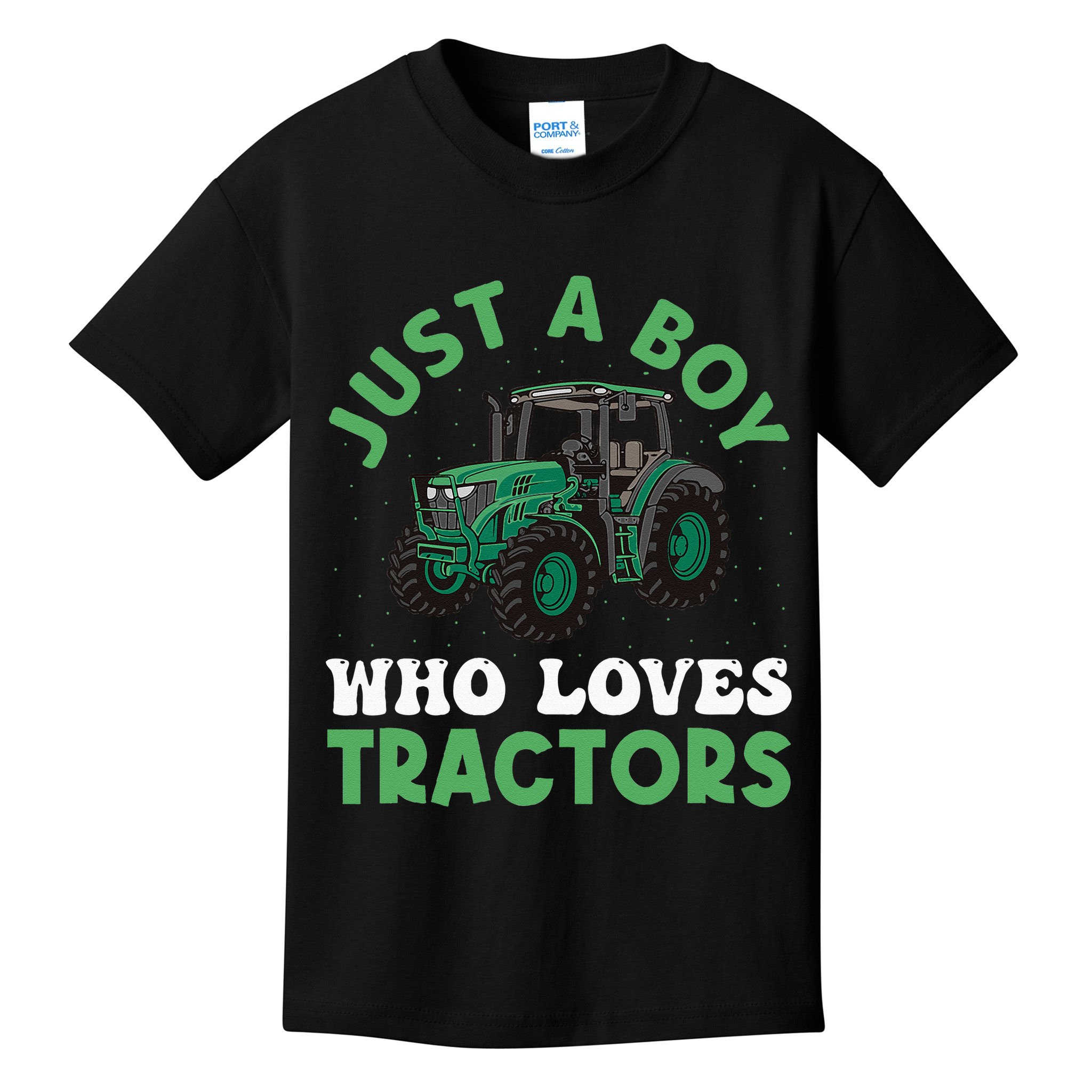 Kids Farm Lifestyle Just A Boy Who Loves Tractors Kids T-Shirt