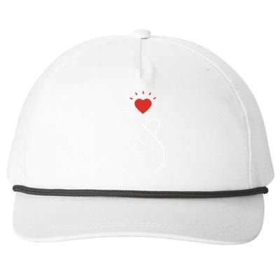 Korean Finger Love Symbol Snapback Five-Panel Rope Hat