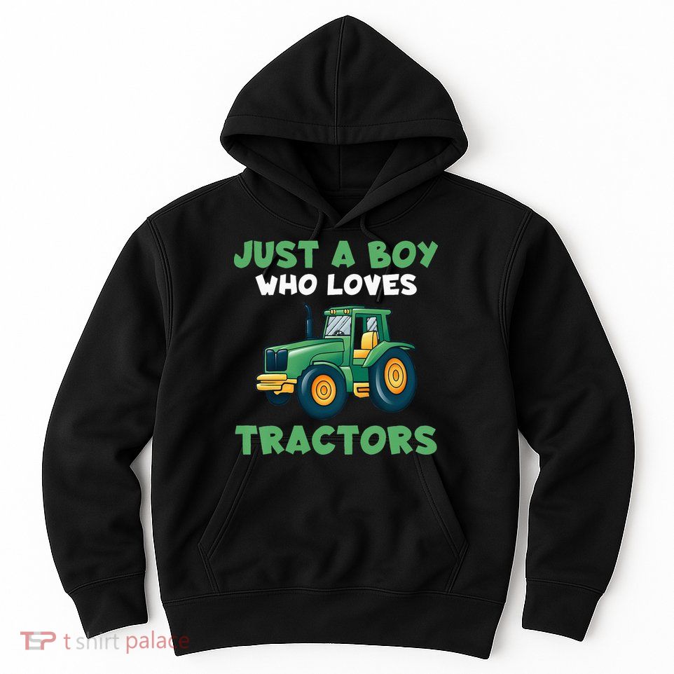 Kids Farm Lifestyle Just A Boy Who Loves Tractors Hoodie