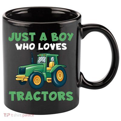 Kids Farm Lifestyle Just A Boy Who Loves Tractors 11oz C Handle Ceramic Mug