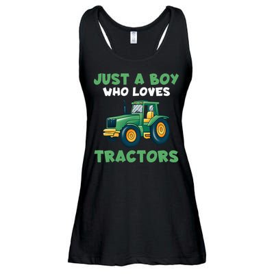 Kids Farm Lifestyle Just A Boy Who Loves Tractors Ladies Essential Flowy Tank