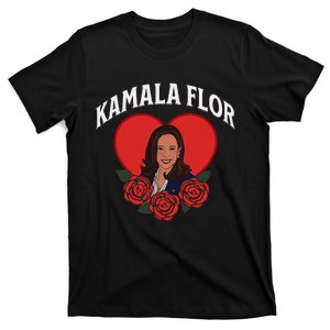 Kamala Flor Latinas Con Harris Democrats Support Kamala T-Shirt