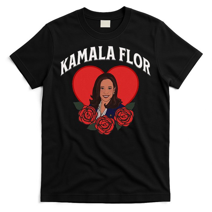 Kamala Flor Latinas Con Harris Democrats Support Kamala T-Shirt