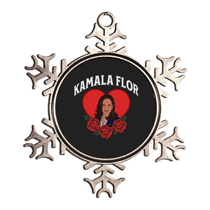 Kamala Flor Latinas Con Harris Democrats Support Kamala Metallic Star Ornament