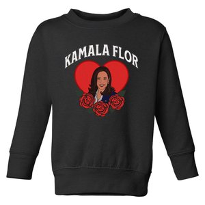 Kamala Flor Latinas Con Harris Democrats Support Kamala Toddler Sweatshirt