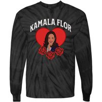 Kamala Flor Latinas Con Harris Democrats Support Kamala Tie-Dye Long Sleeve Shirt