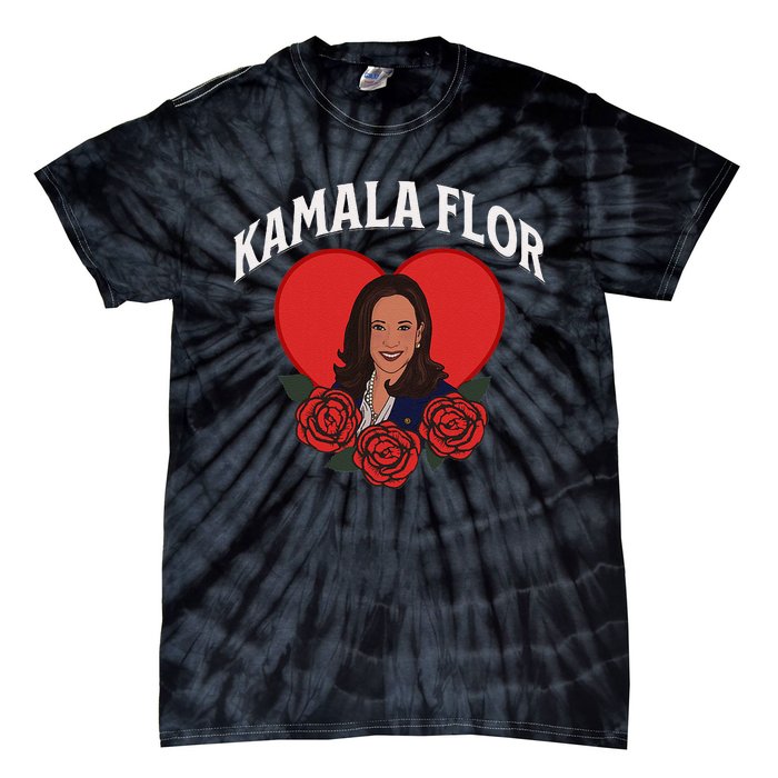 Kamala Flor Latinas Con Harris Democrats Support Kamala Tie-Dye T-Shirt