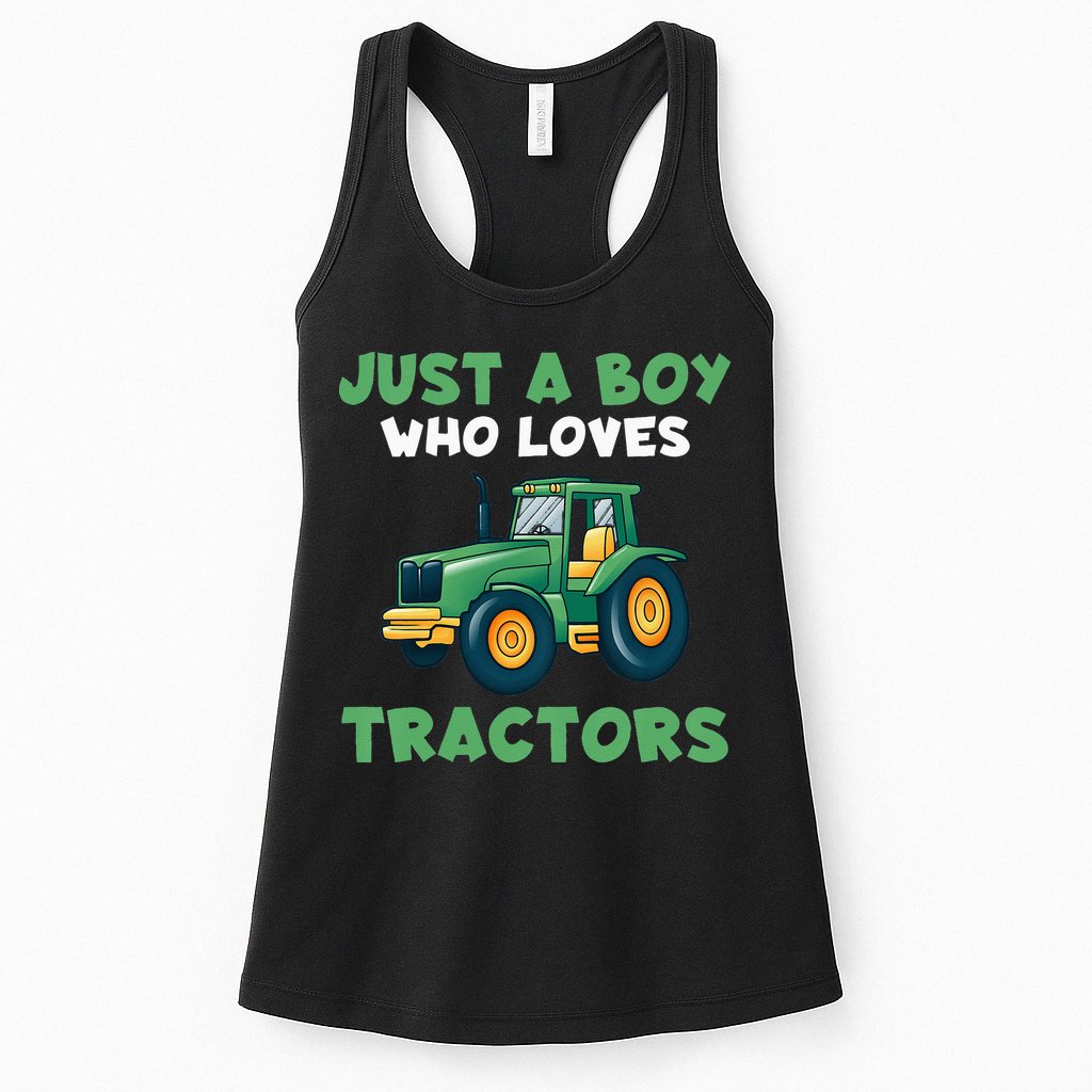 Kids Farm Lifestyle Just A Boy Who Loves Tractors Womens Tank Top