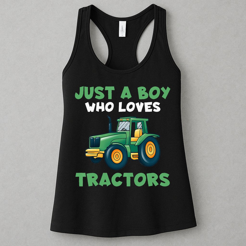 Kids Farm Lifestyle Just A Boy Who Loves Tractors Womens Tank Top