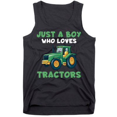 Kids Farm Lifestyle Just A Boy Who Loves Tractors Tank Top