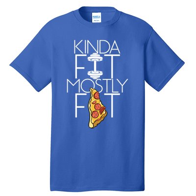 Kinda Fit Mostly Fat Fitness Workout Kinda Fit Mostly Fat Funny Gift Tall T-Shirt