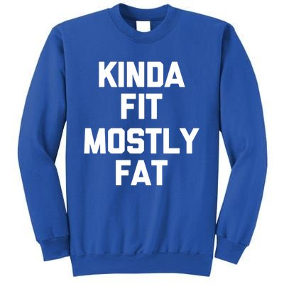 Kinda Fit (Mostly Fat) Funny Gift Funny Workout Fitness Running Gym Gift Sweatshirt