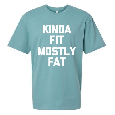 Kinda Fit (Mostly Fat) Funny Gift Funny Workout Fitness Running Gym Gift Sueded Cloud Jersey T-Shirt