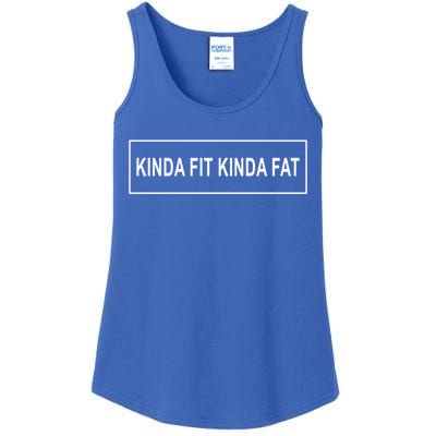 Kinda Fit Mostly Fat Funny Gift Ladies Essential Tank