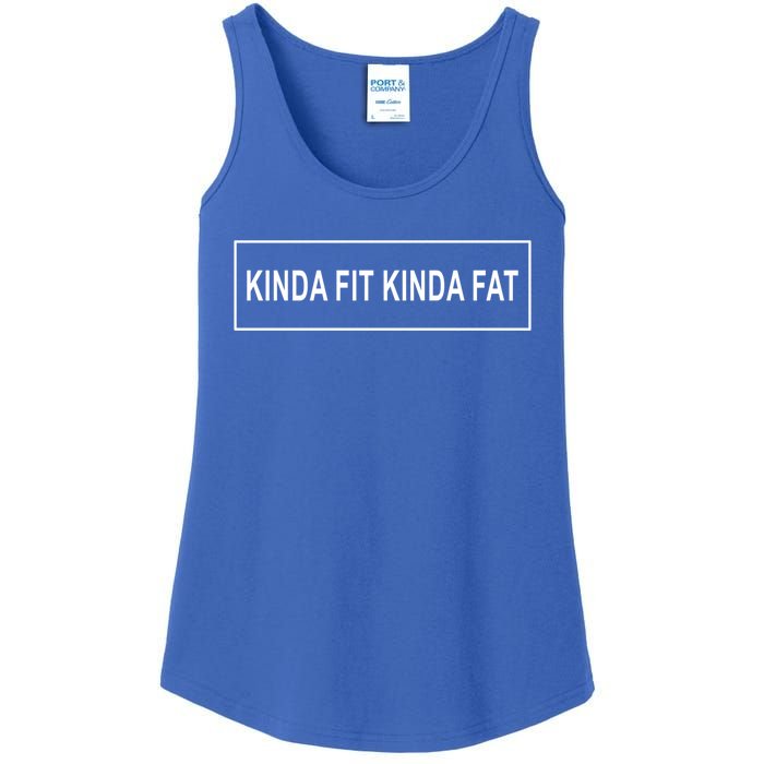 Kinda Fit Mostly Fat Funny Gift Ladies Essential Tank