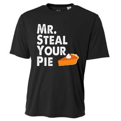 Kids Funny Mr Steal Your Pie Thanksgiving Cooling Performance Crew T-Shirt